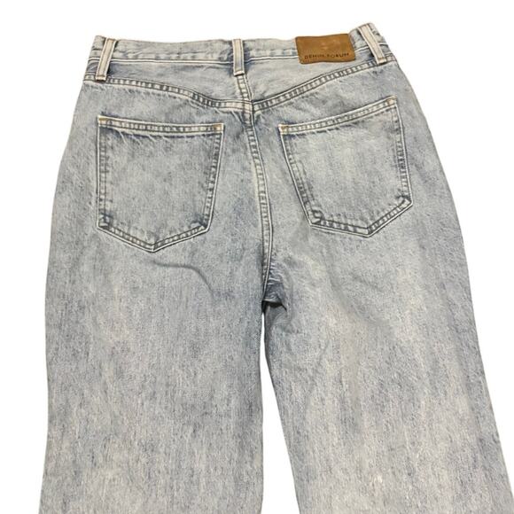 Denim Forum Joni High Rise Loose Jeans Size 25 Distressed Button Fly Aritzia - Picture 7 of 9